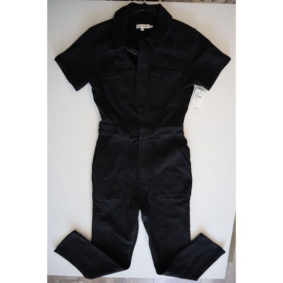 Good American GMJS126 Women's Sz 2 (M) Black Fit For Success Denim Jumpsuit - Picture 2 of 13